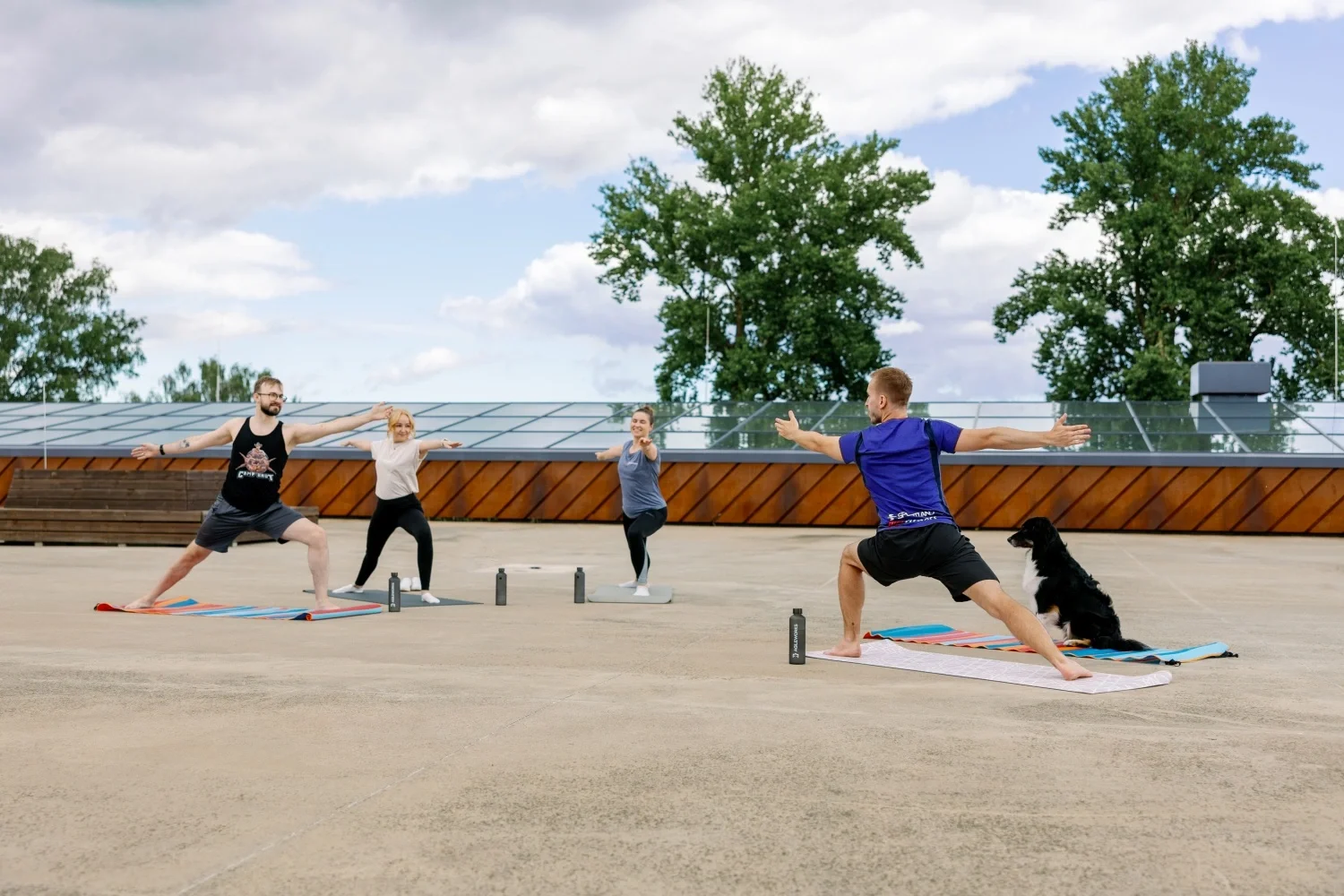 Agileworks workers doing yoga