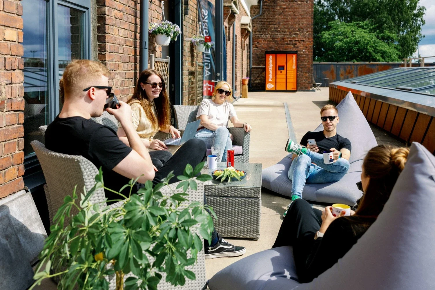 Agileworks workers on the terrace